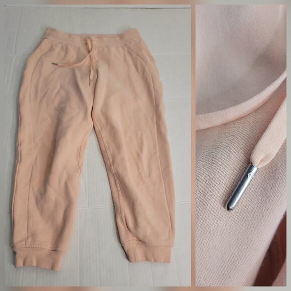 Lululemon Scuba Jogger Pants Womens Sz 10 High Rise Fleece Athletic Peach W5DQRS